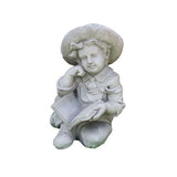 Stone Effect Outdoor Garden Boy Reading Statue