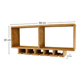 Kitchen Wooden Shelving Unit With Storage For Wine Glasses
