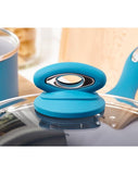 5pc Cermalon Matt Teal with Grey Sparkle Ceramic Non-Stick Pan Cookware Set