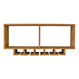 Kitchen Wooden Shelving Unit With Storage For Wine Glasses