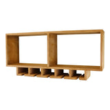 Kitchen Wooden Shelving Unit With Storage For Wine Glasses