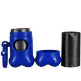 Lightweight Dog Poop Waste Dispenser With Bag Scoop Refill with 2 20pc Rolls of Bags Blue
