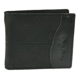 Hugo Enrico Men's Leather Wallet Double Front Stich - Black