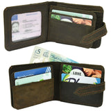 Hugo Enrico Men's Leather Strap Wallet-Brown