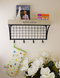 Wall Hanging Kitchen Shelf With Hooks