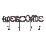 Rustic Cast Iron Wall Hooks, Welcome