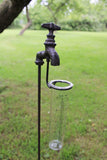 Cast Iron and Glass Rustic Outdoor Garden Rain Gauge