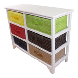 Multi Coloured 6 Drawer Storage Unit with Baskets