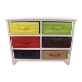 Multi Coloured 6 Drawer Storage Unit with Baskets