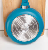 5pc Cermalon Matt Teal with Grey Sparkle Ceramic Non-Stick Pan Cookware Set