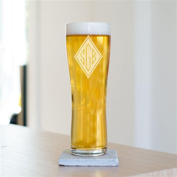 Engraved Monogrammed Personalised Initials Pint Glass