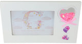 New Born Baby Girl Picture Frame With Confetti Heart