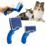 Pro Pet Grooming Hair Brush with Easy Self-Cleaning Button That Removes All Hair