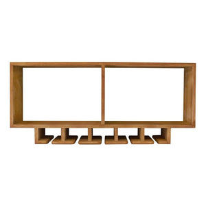 Kitchen Wooden Shelving Unit With Storage For Wine Glasses