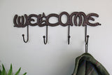 Rustic Cast Iron Wall Hooks, Welcome