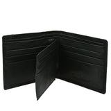 Hugo Enrico Men's Leather Wallet Double Front Stich - Black