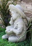 Stone Effect Outdoor Garden Boy Reading Statue