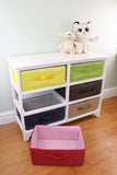 Multi Coloured 6 Drawer Storage Unit with Baskets