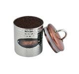 Contemporary Design Polished Silver Tea Canister with Copper Lid