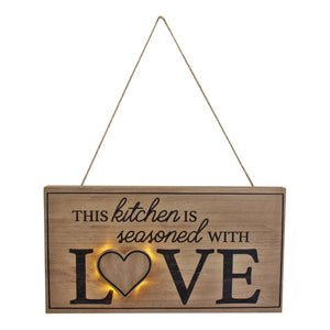 3D Light Up LED Kitchen Seasoned With Love Wall Hanging Plaque