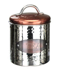 Contemporary Design Polished Silver Tea Canister with Copper Lid