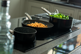 Durastone 5Pc Saucepans & Frying Pans Cookware Set Ceramic Non-Stick Coating With Glass Lids