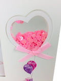 New Born Baby Girl Picture Frame With Confetti Heart