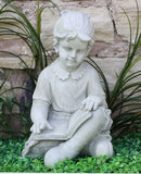 Stone Effect Outdoor Garden Girl Reading Statue