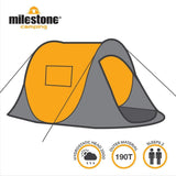 Milestone Waterproof Festival Pop Up Tent Sleeps 2 People